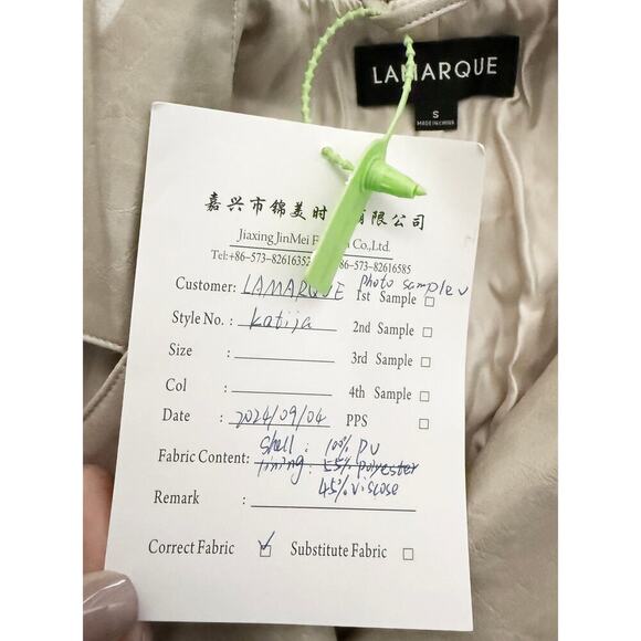 Lamarque Women's Katija Faux Leather Chic Cropped Coat Belted Waist Snap Closure - Picture 10 of 13